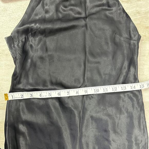 MESHKI Claire Satin Drape Open Back Maxi Dress Gown Black Size XS Cocktail Party - Picture 7 of 9